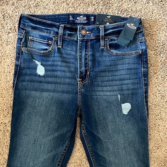 HOLLISTER -High Rise Super Skinny Jeans- Size 7L w28 L30 - Picture 2 of 5